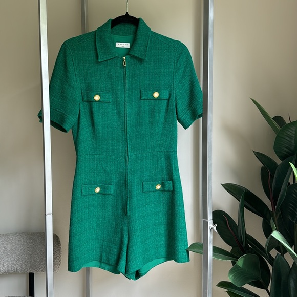 Sandro Jacky Zip Up Tweed Romper - Picture 3 of 10